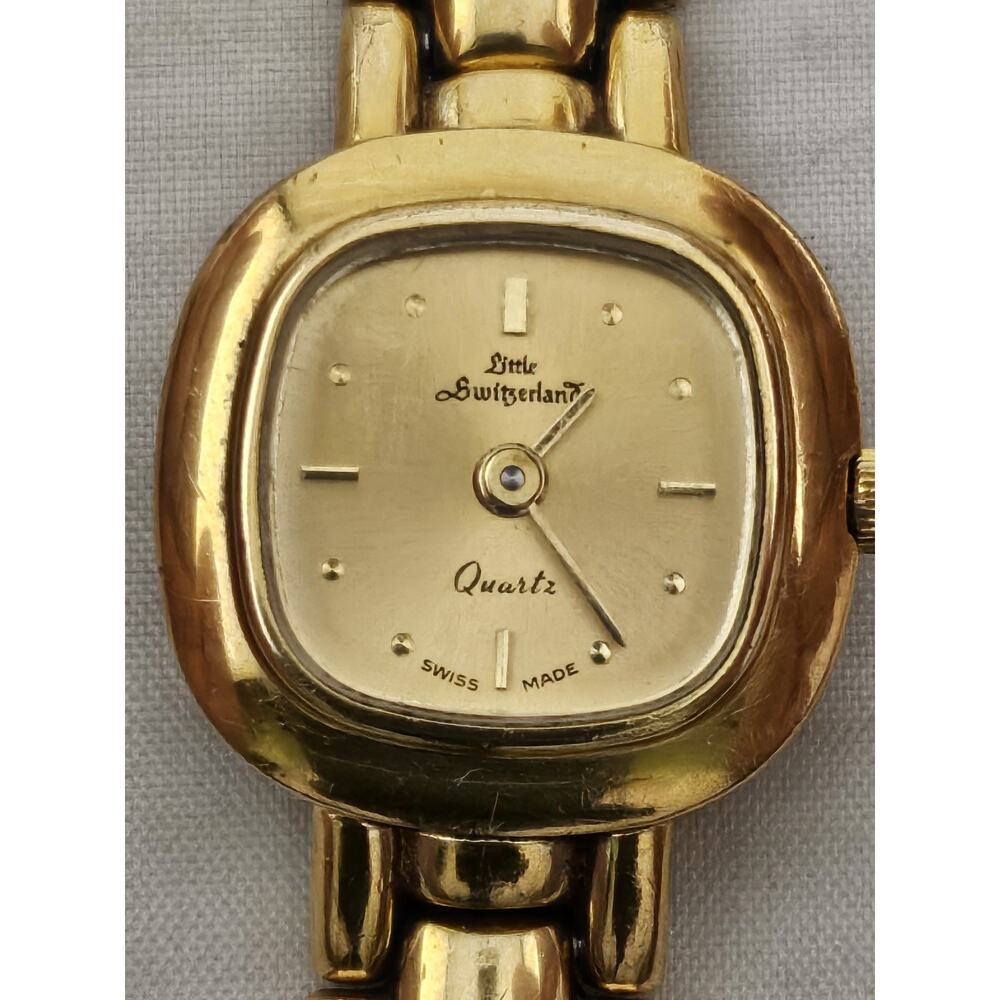Vintage Little Switzerland Lady Gold Tone Swiss Analog Quartz Watch~New Battery